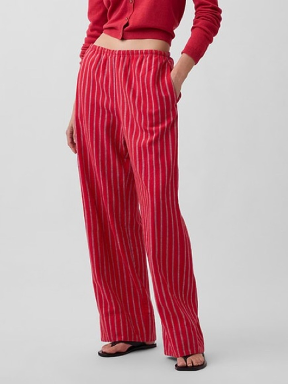 Gap Linen-Blend Easy Wide-Leg Pants